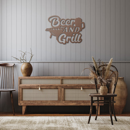 Beer and Grill Metal Art