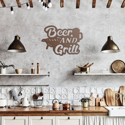 Beer and Grill Metal Art