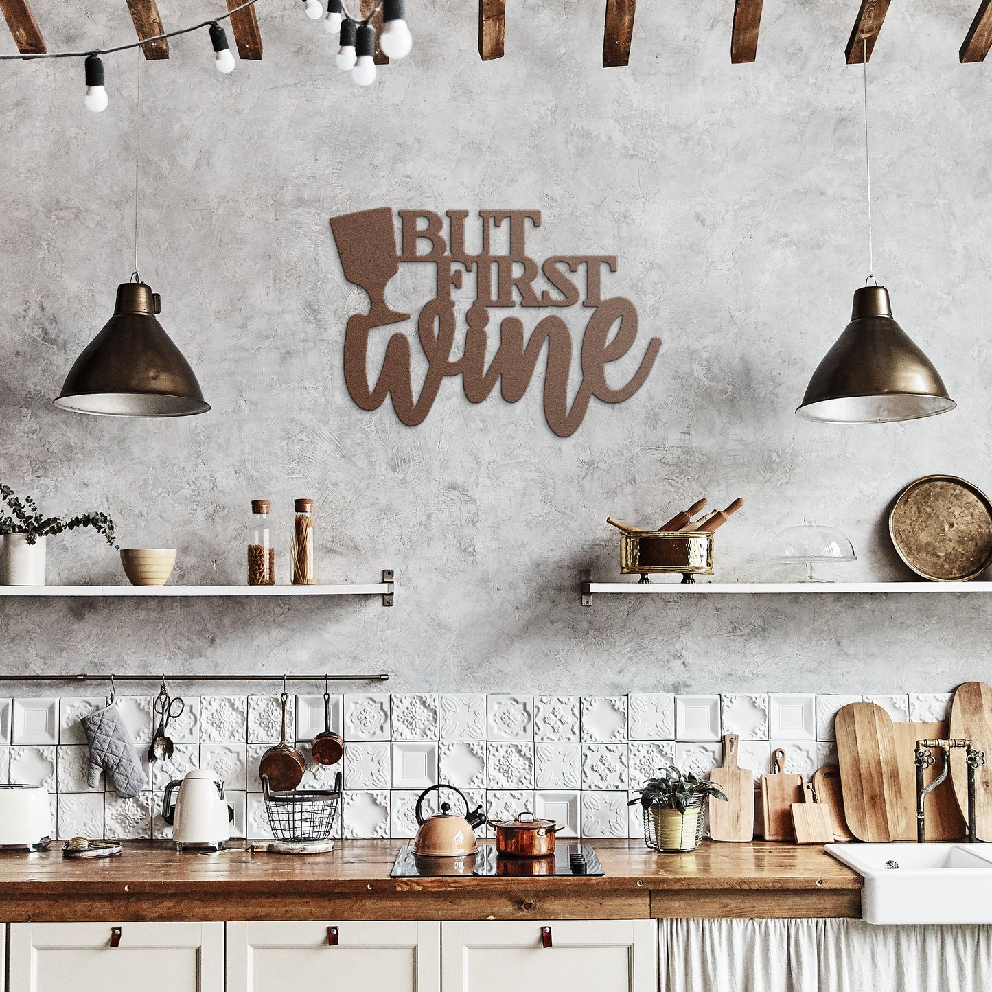 But First Wine Metal Art
