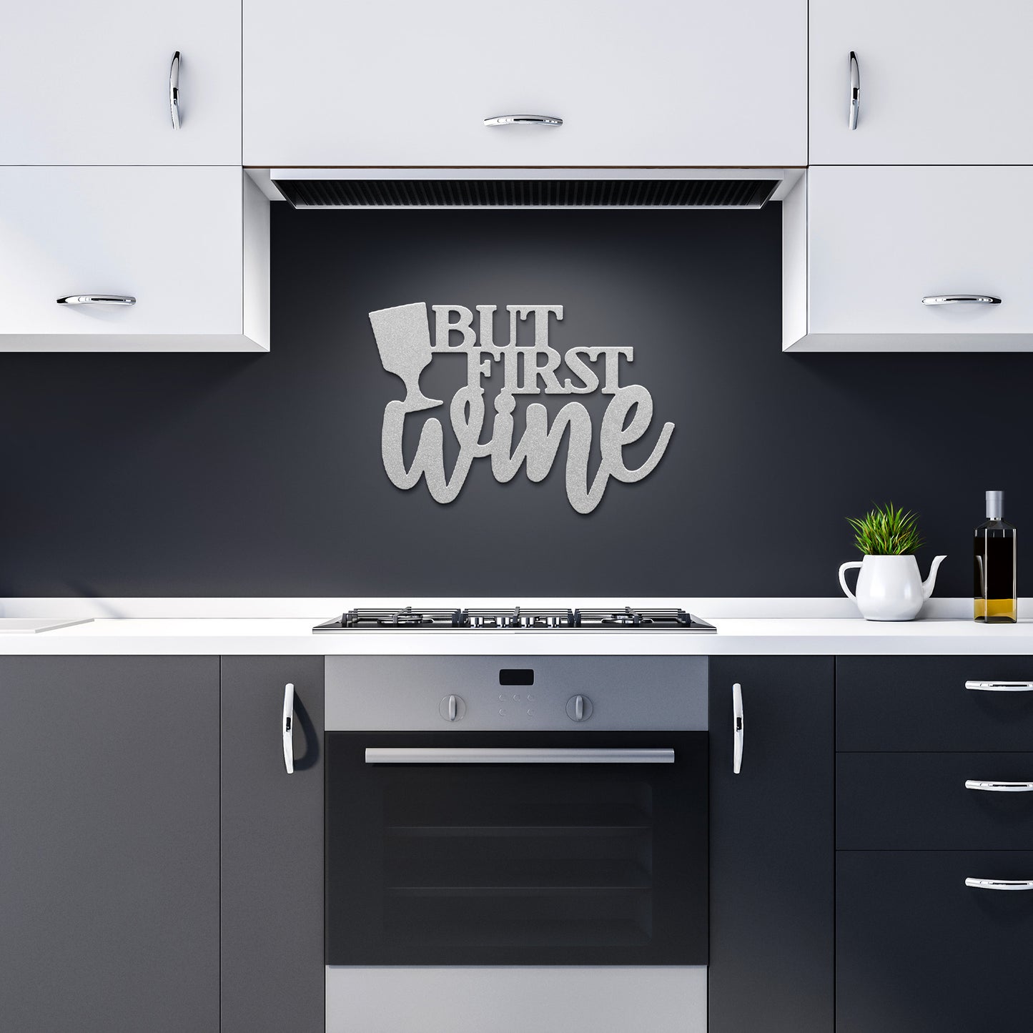 But First Wine Metal Art