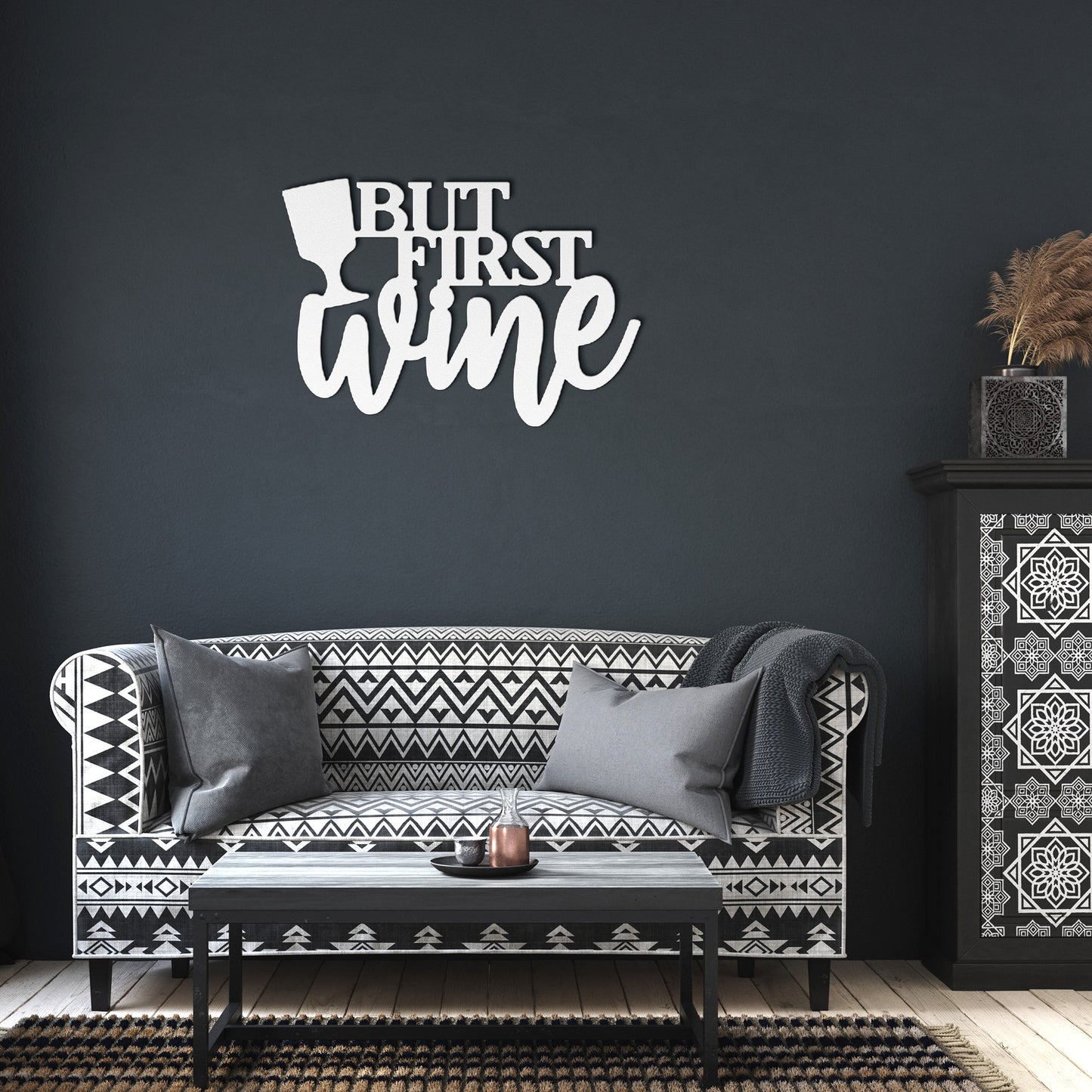 But First Wine Metal Art