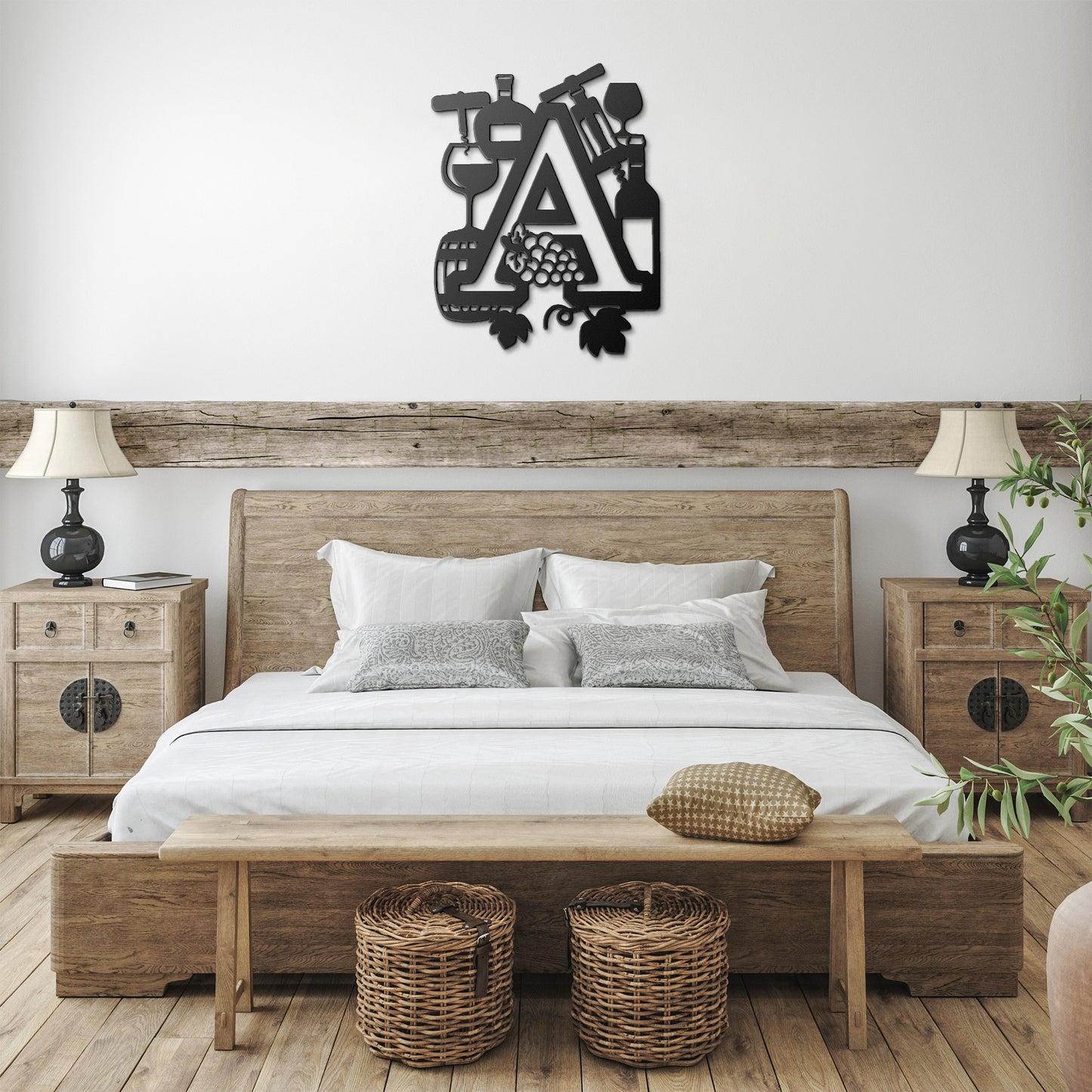 Custom Letter Wine Alphabet Metal Art Wall Decor