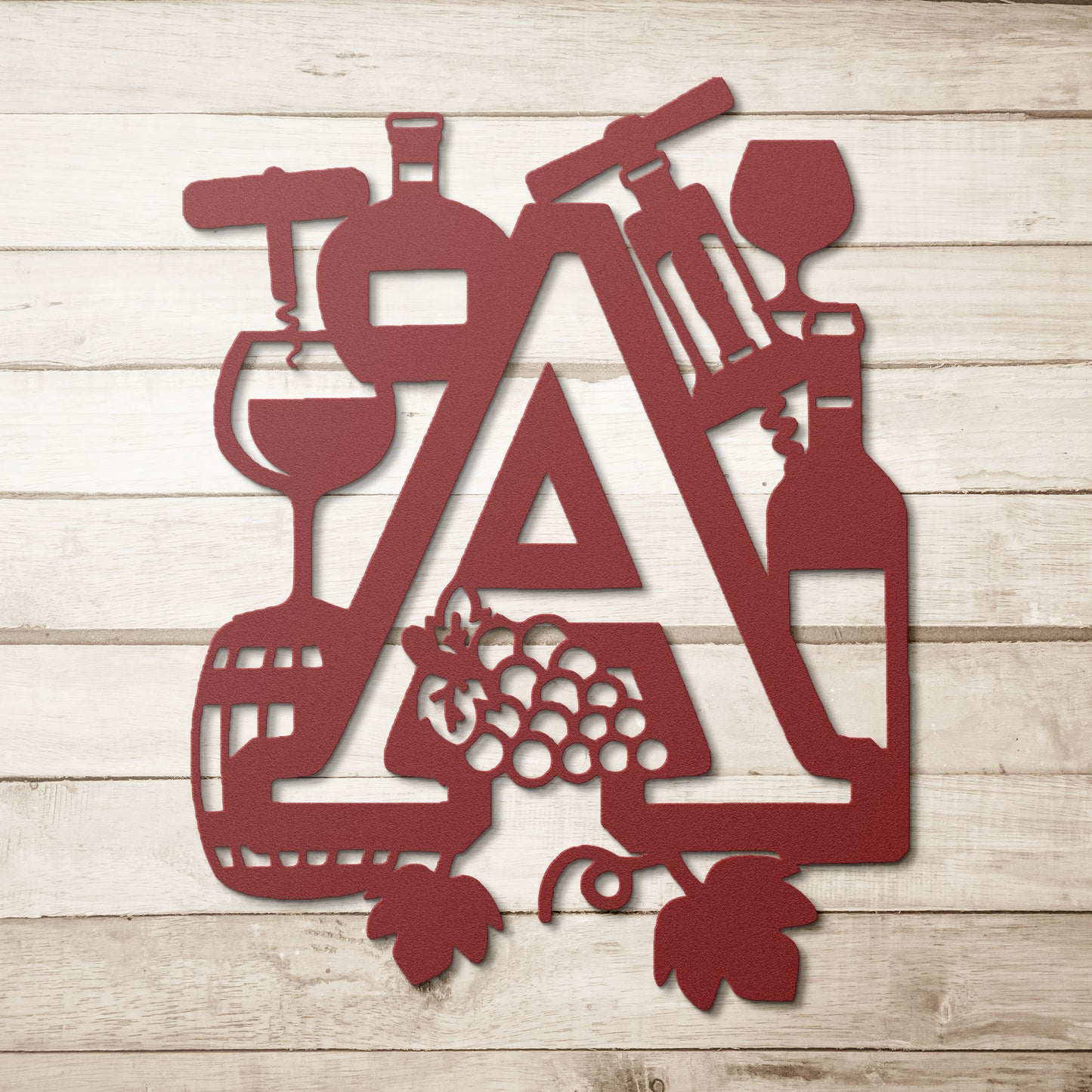 Custom Letter Wine Alphabet Metal Art Wall Decor