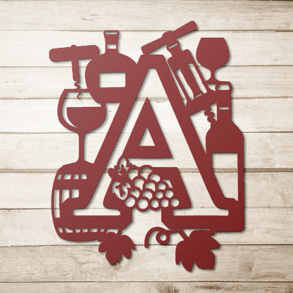 Custom Letter Wine Alphabet Metal Art Wall Decor