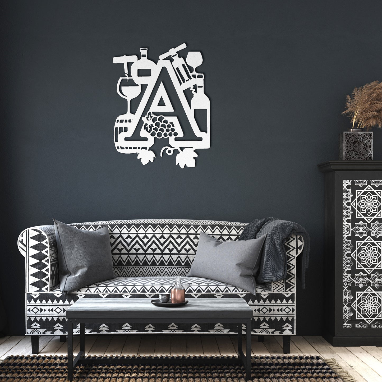 Custom Letter Wine Alphabet Metal Art Wall Decor