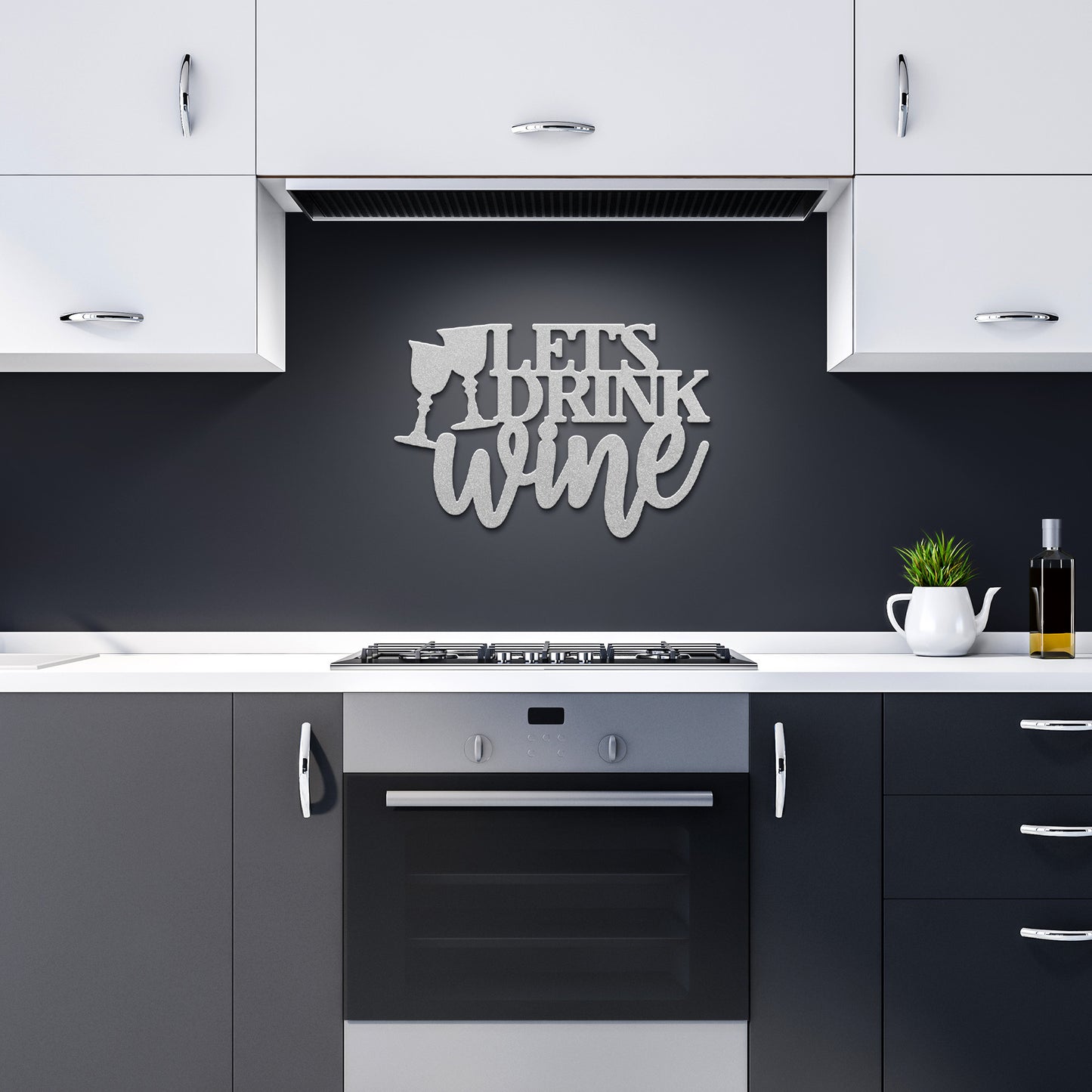 Let's Drink Wine Metal Art
