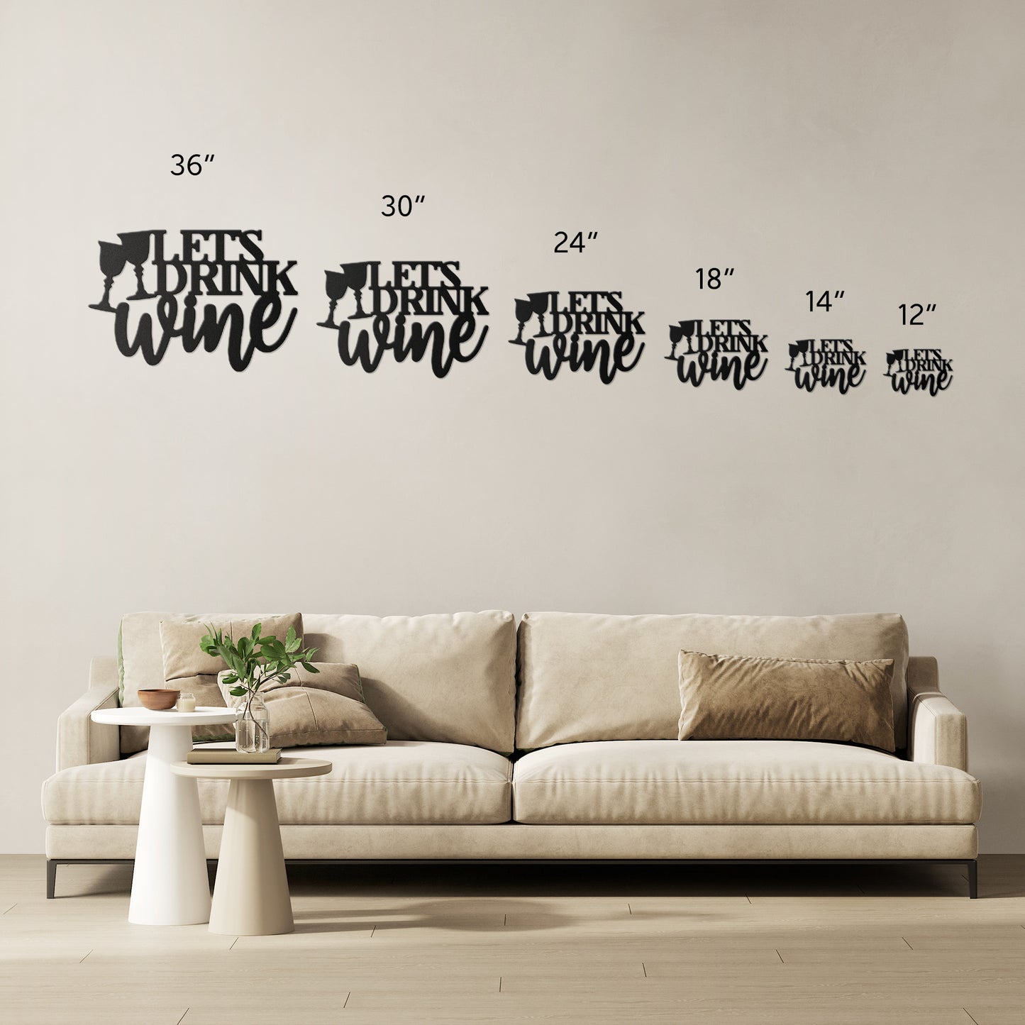 Let's Drink Wine Metal Art