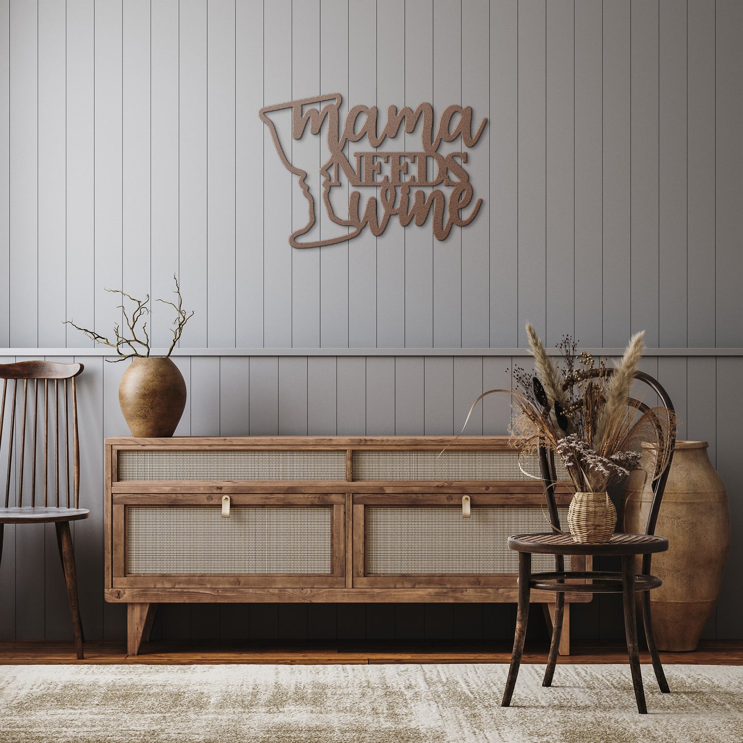 Mama Need Wine Metal Art