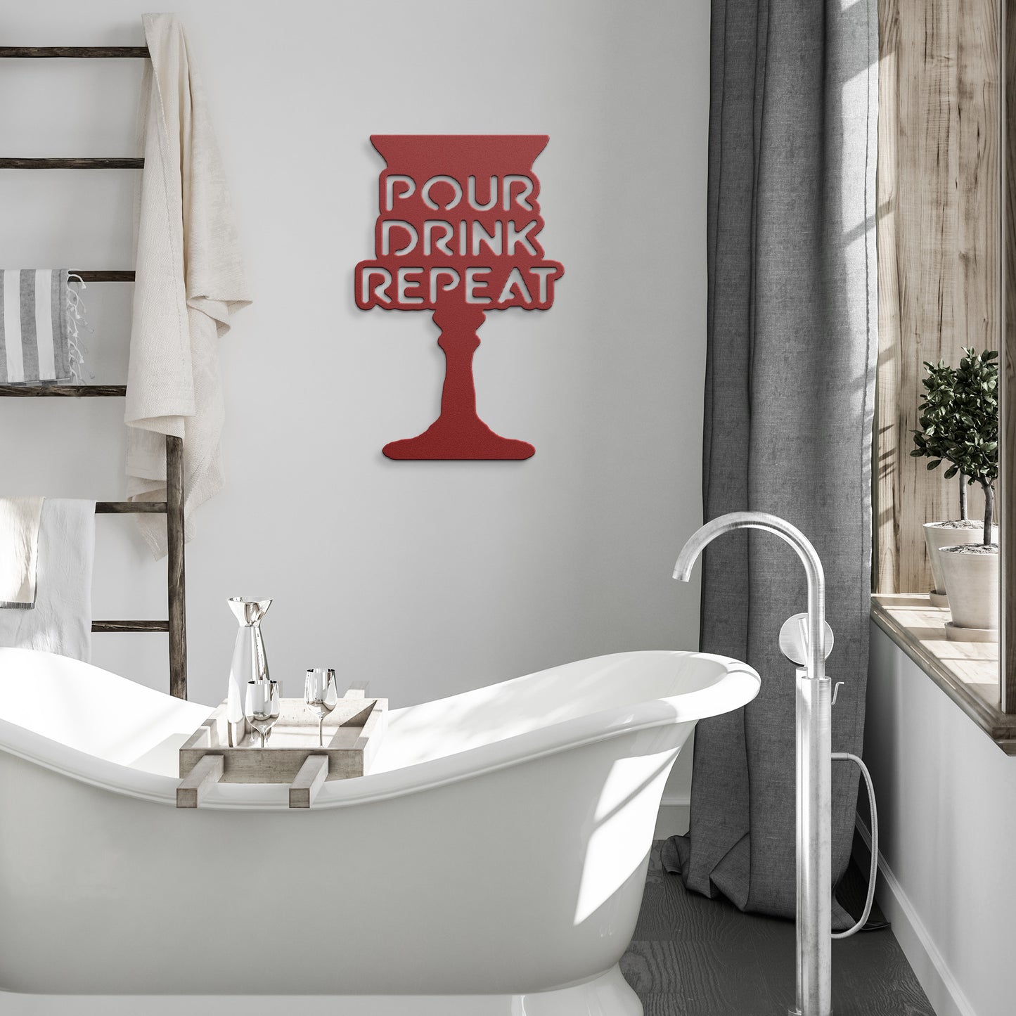Pour Drink Repeat Metal Art