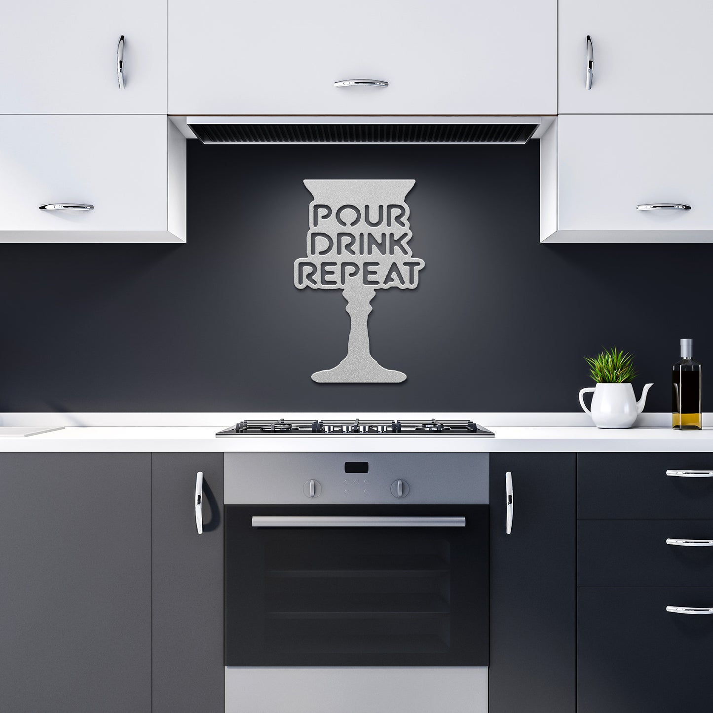 Pour Drink Repeat Metal Art