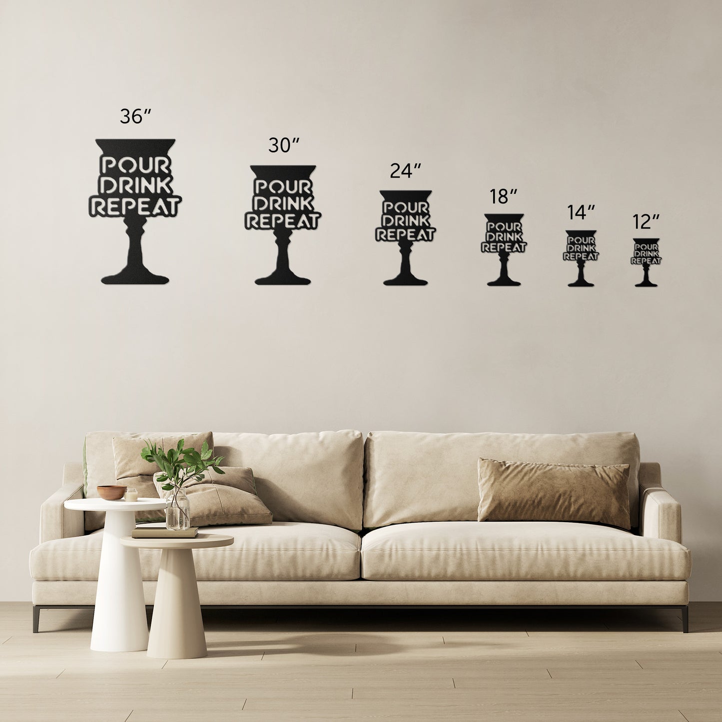 Pour Drink Repeat Metal Art