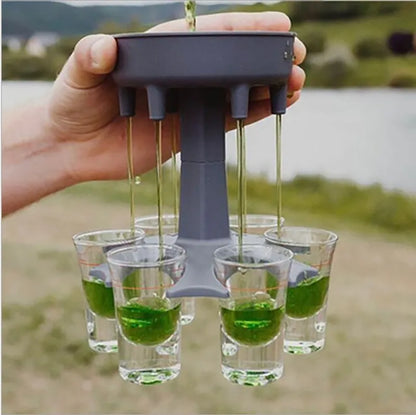 6 Shot Glass Liquor Dispenser Holder