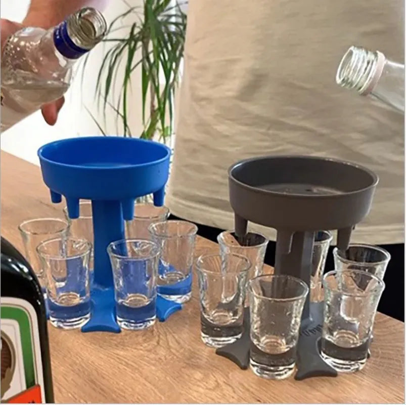 6 Shot Glass Liquor Dispenser Holder