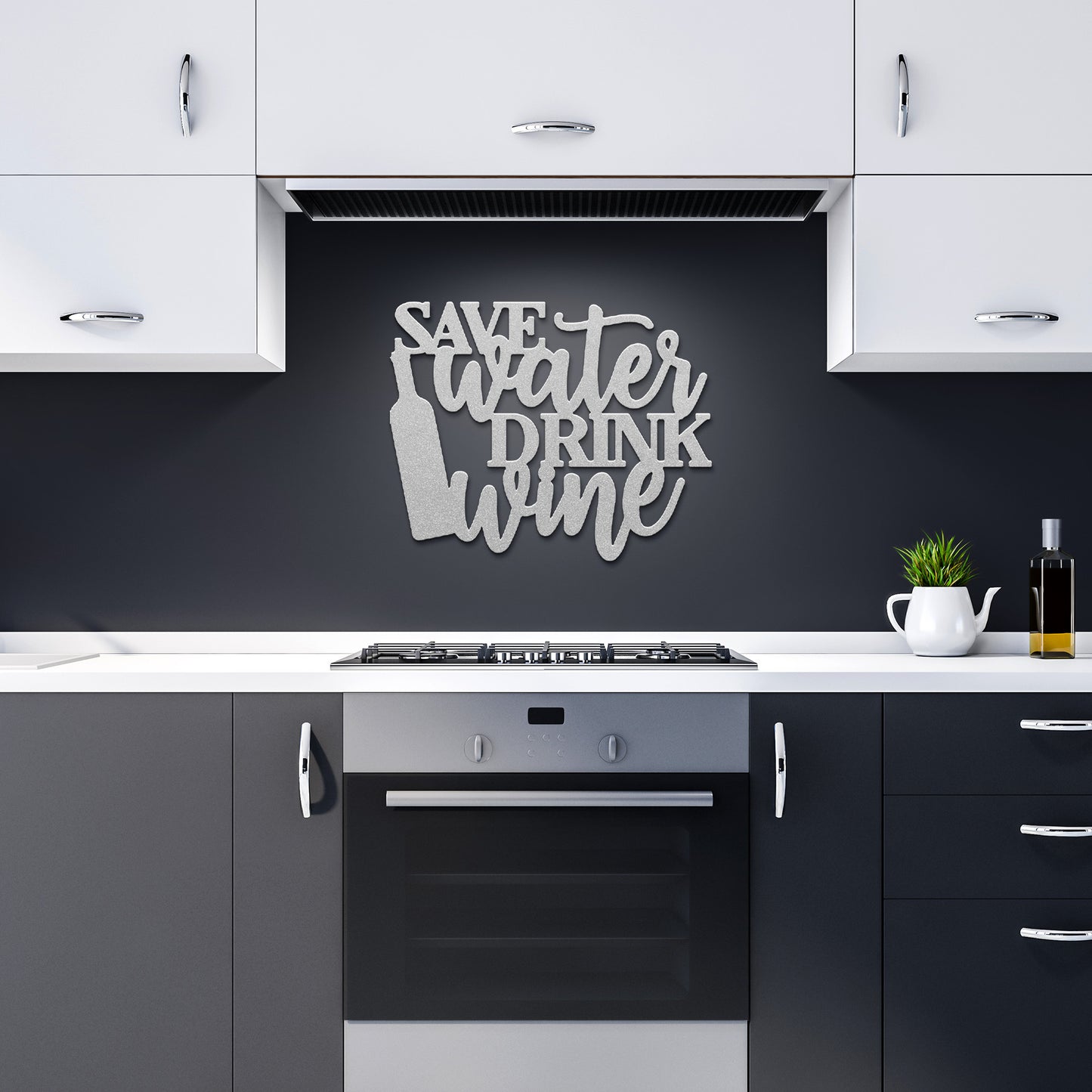 Save Water Drink Wine Metal Art
