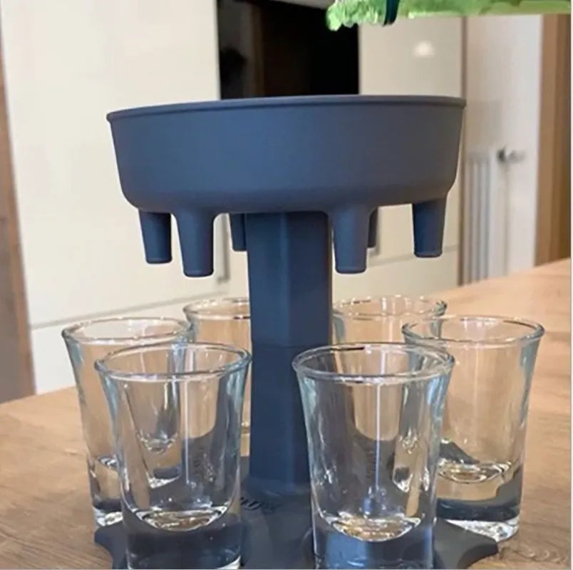6 Shot Glass Liquor Dispenser Holder