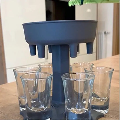 6 Shot Glass Liquor Dispenser Holder